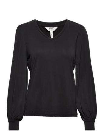 Objannie L/S V-Neck Top Black Object