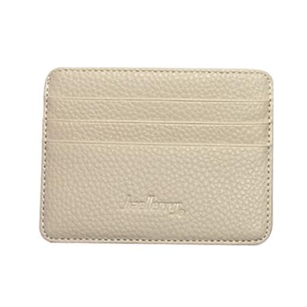 baellerry Mini Läderhållare för män id- case tunn plånbok för kvinnor med myntficka liten plånbok korthållare Beige
