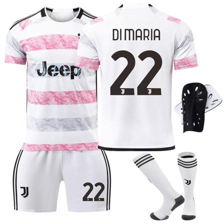 23/24 Juventus vierasjalkapallopaita lasten setti sukat ja suojavarusteet No.22 DI MARIA Children's size24