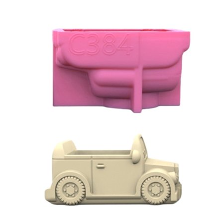 Liten Motorbil Betong Silikon Form Suckulent Blomkruka Cement Gips Molds