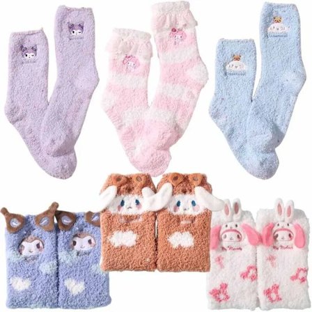 Sanrio Cinnamoroll My Melody Kuromi Pochacco Home Floor Socks Plush Stockings