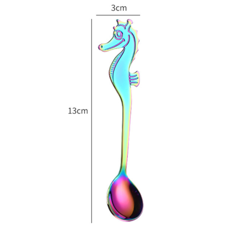 Rostfritt Stål Creative Sea Horse Shape Kaffesked Hängande C