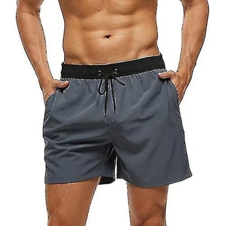 Badbyxor för män med dragkedja Vattentät Torkande Snabbbaddräkt Badshorts med justerbar dragsko-n