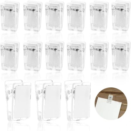 15 stk selvklebende klips veggklemmer transparente selvklebende klips kommandoklemmer