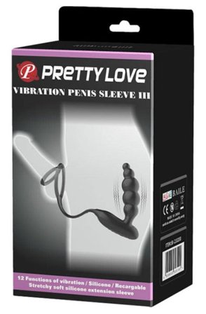 Kjøp Pretty Love Vibration Penis Sleeve III Black - Prostatavibrator | God pris
