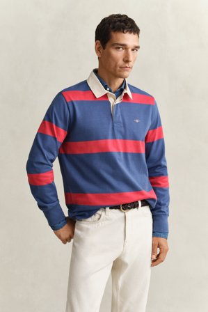 GANT Herren Gestreiftes Rugger (XL) Blau