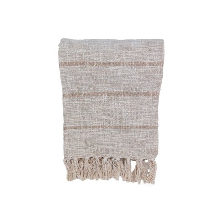 Koristeellinen beige huopa 180x240cm kangas