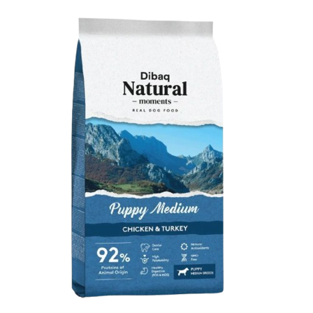 DIBAQ - Natural Moments Puppy Medium 3kg - Hund - Hundefôr & hundemat - Tørrfôr for hund - ZOO.no
