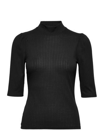 Top Adalmina Rib T-shirt Top Sort Lindex