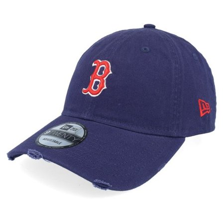 New Era - MLB Blå unconstructed Keps - Boston Red Sox Distressed 9TWENTY Navy Dad Cap @ Hatstore