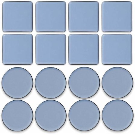 16 stk. selvklæbende Teflon-glidepuder til møbler - runde møbelglidepuder til stole og lænestole