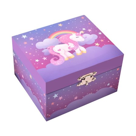 Enhjørning - musikalsk smykkeskrin - lilla - ideel gave til unge