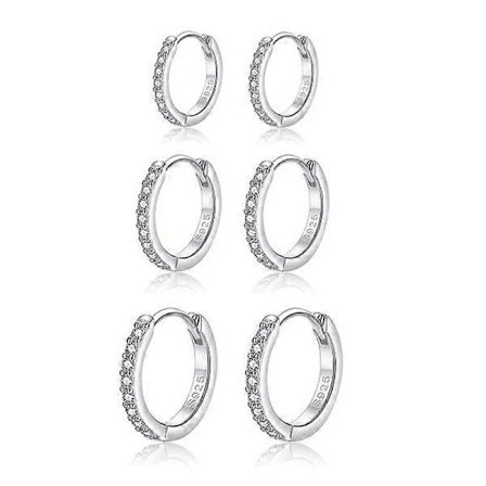 Örhängen silver damörhängen 3 par 925 sterling silver