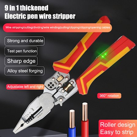 Elektriker Tång 8-i-1 Multifunktionell Avisoleringstång