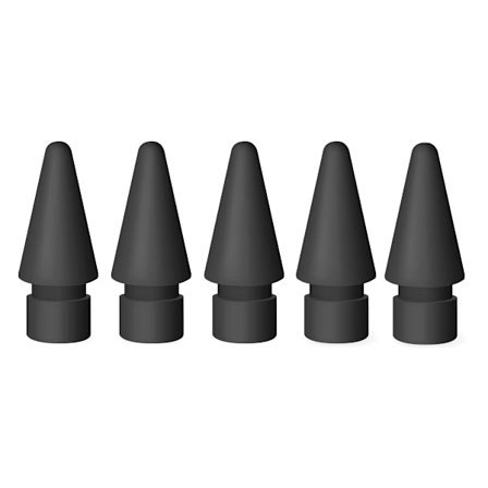5pcs Black Replacement Tips for Apple Pencil 1st/2nd Gen iPencil Nibs No Wear Out Upgraded for iPad Pro Pencil 2/1 Gen