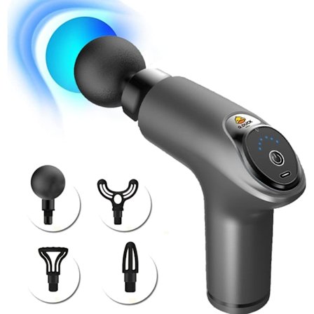 Syväkudosperkusiohierontapyssy urheilijoille, Super Quiet Portable Electric Sport Massager Handheld 4 hierontapäällä (12 nopeutta)