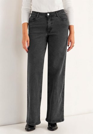 Cellbes of Sweden - Vide, lange jeans med høy midje Renata i grå denim for damer i størrelse 60L