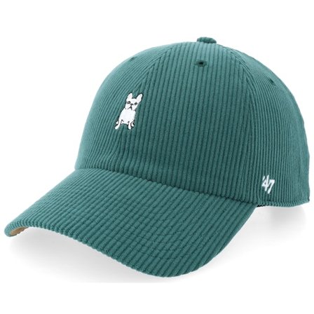 47 Brand - Zelená unconstructed Kšiltovka - Icons Dog Cord Base Runner Clean Up Dark Green Dad Cap @ Hatstore