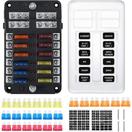 12-vejs dråbeformet sikringsholder, sikringsboks med 24 sikringer 12 LED-lys beskyttelse