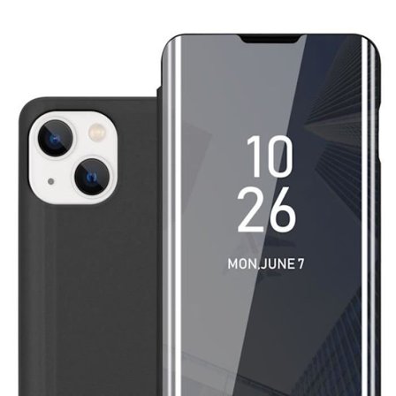 Fodral till Apple iPhone 14 PLUS i SVART TOURMALINE Skal Skydd med spegel