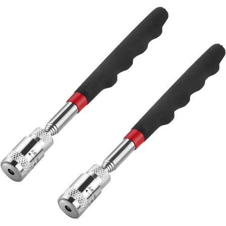 LED Magnetisk Opsamlingsværktøj Sæt med 2 Teleskopisk Magnetisk Opsamlingsstav Teleskopisk Magnetisk Lommelygte Unik og Cool Gadget