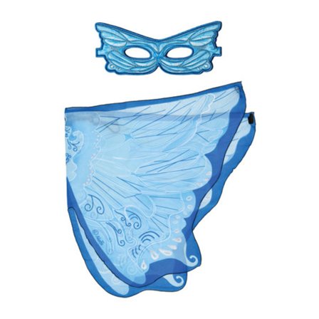 Vingar + ansiktsmask - Blå Älva
