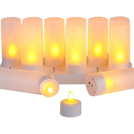 12 Ladbare LED-lys uten flamme 0