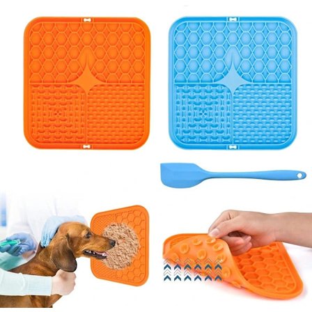 2 kpl koirien nuolumattoja imukupeilla, BPA-vapaita kylpyyn ja harjaukseen, sisältää silikonikaapimen ja erittäin vahvat imukupit