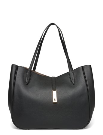 Polo Ralph Lauren Polo Id Leather Large Tote - Black - ONE SIZE