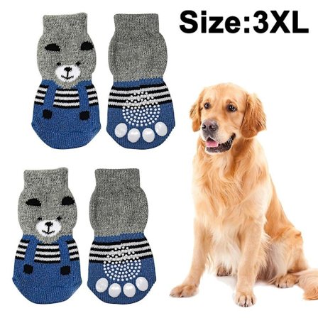 Dog Socks Non-slip Pet Socks With Rubber Reinforcement Knit Socks