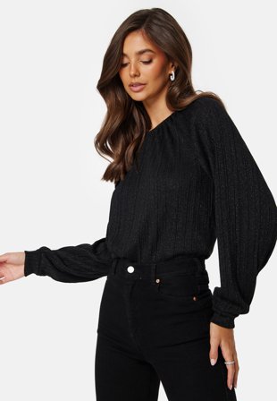 Pieces Dalilah New LS Top Black Klær