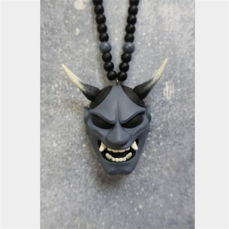 Samurai Kabuto Hjelm Japansk Oni Maske Bil Bagrude Spejl Ornament, GRÅ