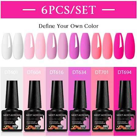 6st Nagellack Gel Set DIY Nagelkonst Semi Permanent UV LED Gel Kit För Naglar Dekoration Manikyr Blötläggning Målning Vernis Design