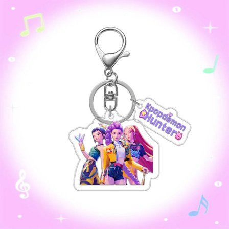 2 stk. KPOP Demon Hunters Nøglering Vedhæng Skoletaske Sød Dekoration Lille Gave