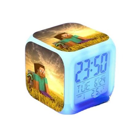 Minecraft Alarm Clock Led Night Light F4