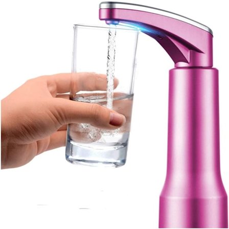 Elektrisk dricksvattenpump för 5-gallon dunkar, 2.16" och 1.5" diameter flaskor (Rosa)