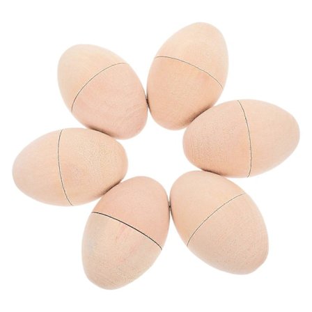 6 stk. Udhulet Træ Æg Påske DIY Håndværk Ubehandlede Træ Æg Til Maling Kreativ Påskepynt Påskeæg Tomt Trææg