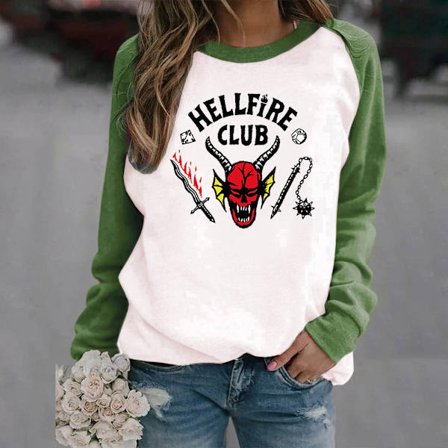 Unisex Hellfire Club Stranger Things T-shirt Dam/Herr Långärmad Topp