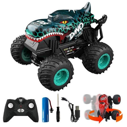 Fjernstyret bil, 2,4 GHz haj monstertrucks til drenge piger, terrængående RC biler til børn 3 4 5 6 7 8 med batterier, lys og lyd