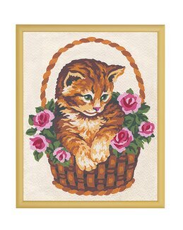 Broderikit Billede Kat i kurv - RTO