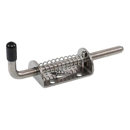 Fjederbelastet lås, rustfrit stål tøndebolt lås fjederstift belastet låselås dørport lås skyde tårn bolt til garage skur lade hønsehus