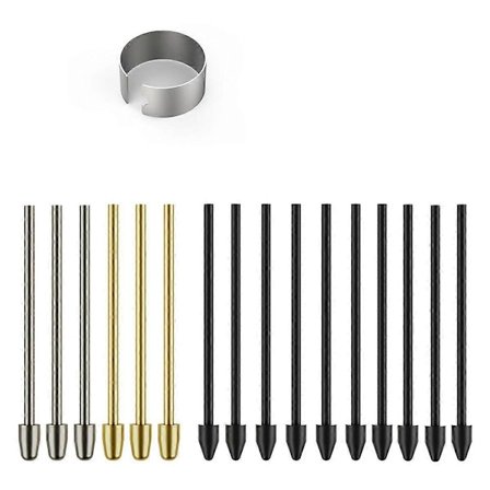 16 stk. Marker Penn Stylus Tupper for Remarkable 2, Remarkable 2 Penn Tupper med Verktøy for Fjerning av Spisser, Metalltupper/Spiss Refill