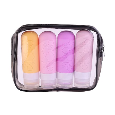 Matkapurkit, 4 kpl Vuotamattomia Silikonimatkapurkkeja, Lentokenttä T