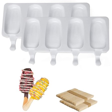 2-pakning glassformer for is, isformer for is, gjenbrukbare glassformer for barn og voksne (med 100 ispinner).