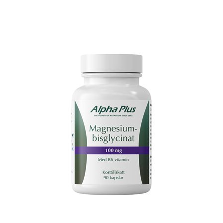 Alpha Plus Magnesiumbisglycinat 100mg 90 kapslar