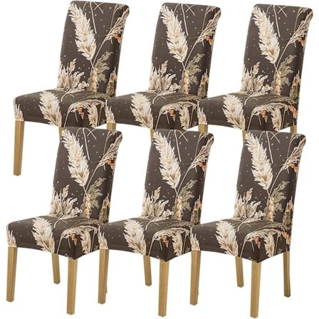 Stolebetræk, 6-pak, Strækbare, Aftagelige, Vaskbare, Korte, Beskyttelse til Spisestuestole, Hoteller, Spisesale, Ceremonier