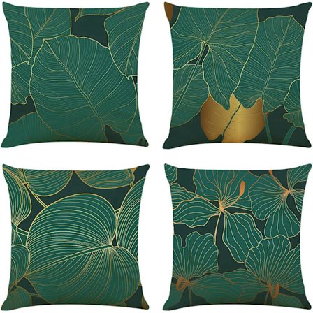 Kuddfodral 45x45 grönt linne örngott dekorativa soffa