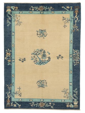 Kazak Fine Mongolia Vloerkleed Oosters Oranje/Zwart (Wol, Afghanistan)