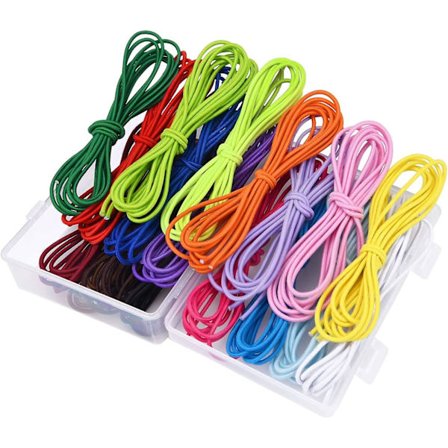 39 Yards 2mm Tykkelse Elastisk Tråd Perler Stretch Gummistrikk Smykkesnorer, 18 Farger