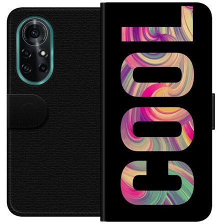 Yhteensopiva Lompakkokotelo Huawei Huawei nova 8 Pro Nykytaiteellinen typografia taiteilu sanaa LOVE nestemäisissä sateenkaariväreissä mustaa taus